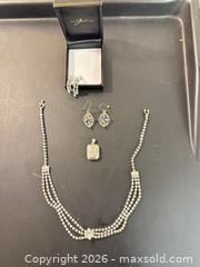 MaxSold Auction: 1940’s Vintage Rhinestone Multi-Row Necklace, Pendant & Earrings Lot - Calgary (Alberta, Canada) SELLER MANAGED Moving Online Auction - Varsville Place Northwest
