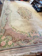 MaxSold Auction: Floral Aubusson-Style Wool Area Rug, 9' x 16' oriental rug  - Calgary (Alberta, Canada) SELLER MANAGED Moving Online Auction - Varsville Place Nw