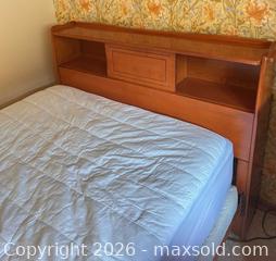 MaxSold Auction: Full Solid Wood Bed Frame with Panel Headboard, Cherry - Calgary (Alberta, Canada) SELLER MANAGED Moving Online Auction - Varsville Place Northwest