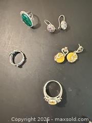 MaxSold Auction: Lot of 13+ Vintage Sterling-Silver Rings, Earrings & Pendants - Calgary (Alberta, Canada) SELLER MANAGED Moving Online Auction - Varsville Place Northwest