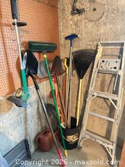 MaxSold Auction: Lot of Garden/Yard Tools with Folding Step Ladder, Weed Eater - Calgary (Alberta, Canada) SELLER MANAGED Moving Online Auction - Varsville Place Northwest