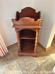 MaxSold Auction: Maple Solid Wood Traditional End Table with Open Shelving - Calgary (Alberta, Canada) SELLER MANAGED Moving Online Auction - Varsville Place Northwest