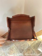 MaxSold Auction: Maple Solid Wood Traditional End Table with Open Shelving - Calgary (Alberta, Canada) SELLER MANAGED Moving Online Auction - Varsville Place Northwest
