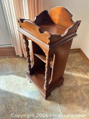MaxSold Auction: Maple Solid Wood Traditional End Table with Open Shelving - Calgary (Alberta, Canada) SELLER MANAGED Moving Online Auction - Varsville Place Northwest