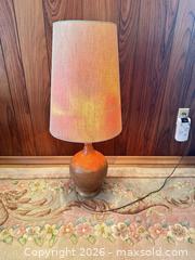 MaxSold Auction: Mid-Century Ceramic Table Lamp — Orange, Brown & Beige - Calgary (Alberta, Canada) SELLER MANAGED Moving Online Auction - Varsville Place Nw
