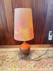 MaxSold Auction: Mid-Century Ceramic Table Lamp — Orange, Brown & Beige - Calgary (Alberta, Canada) SELLER MANAGED Moving Online Auction - Varsville Place Nw