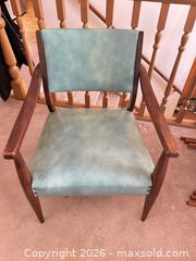 MaxSold Auction: Mid-Century Modern Teal Vinyl Accent Chair - Calgary (Alberta, Canada) SELLER MANAGED Moving Online Auction - Varsville Place Northwest