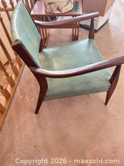 MaxSold Auction: Mid-Century Modern Teal Vinyl Accent Chair - Calgary (Alberta, Canada) SELLER MANAGED Moving Online Auction - Varsville Place Northwest