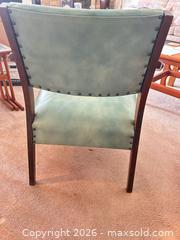 MaxSold Auction: Mid-Century Modern Teal Vinyl Accent Chair - Calgary (Alberta, Canada) SELLER MANAGED Moving Online Auction - Varsville Place Northwest