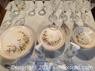 MaxSold Auction: Mixed lot: dinnerware, cut crystal stemware and painted goblets - Calgary (Alberta, Canada) SELLER MANAGED Moving Online Auction - Varsville Place Northwest