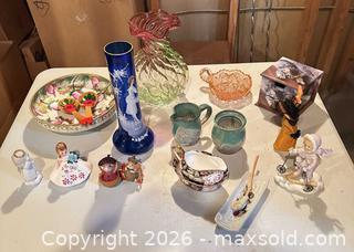 MaxSold Auction: Mixed Lot: Hand-Painted Porcelain Figurines, Glass Vases, Wood Spoons - Calgary (Alberta, Canada) SELLER MANAGED Moving Online Auction - Varsville Place Northwest