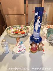 MaxSold Auction: Mixed Lot: Hand-Painted Porcelain Figurines, Glass Vases, Wood Spoons - Calgary (Alberta, Canada) SELLER MANAGED Moving Online Auction - Varsville Place Northwest