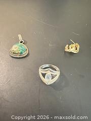 MaxSold Auction: Mixed Metal Jewelry Lot: Sterling & 14K Gold with Green-Blue Gemstone - Calgary (Alberta, Canada) SELLER MANAGED Moving Online Auction - Varsville Place Nw