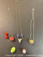 MaxSold Auction: MJ Lampwork Glass Bead Necklace, Multi-Color, Lobster Clasp Come with all Three Necklaces  - Calgary (Alberta, Canada) SELLER MANAGED Moving Online Auction - Varsville Place Northwest