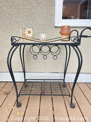 MaxSold Auction: Mosaic Tile Serving Cart with Wheels and Lower Shelf - Calgary (Alberta, Canada) SELLER MANAGED Moving Online Auction - Varsville Place Nw