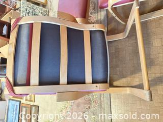 MaxSold Auction: Pair of Red Burgundy Leather Accent Chairs with 2 Ottomans - Calgary (Alberta, Canada) SELLER MANAGED Moving Online Auction - Varsville Place Northwest