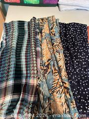 MaxSold Auction: Patchwork Quilt Throw, Beige Grommet Curtain Panels & Scarves - Calgary (Alberta, Canada) SELLER MANAGED Moving Online Auction - Varsville Place Northwest