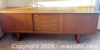MaxSold Auction: Scandinavian Teak Sideboard Credenza with Sliding Doors & Drawers - Calgary (Alberta, Canada) SELLER MANAGED Moving Online Auction - Varsville Place Nw