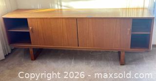 MaxSold Auction: Scandinavian Teak Sideboard Credenza with Sliding Doors & Drawers - Calgary (Alberta, Canada) SELLER MANAGED Moving Online Auction - Varsville Place Nw