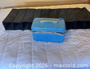 MaxSold Auction: Sherbrooke Blue & Black Vinyl Makeup Case with Hanging Organizer - Calgary (Alberta, Canada) SELLER MANAGED Moving Online Auction - Varsville Place Northwest
