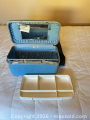 MaxSold Auction: Sherbrooke Blue & Black Vinyl Makeup Case with Hanging Organizer - Calgary (Alberta, Canada) SELLER MANAGED Moving Online Auction - Varsville Place Northwest