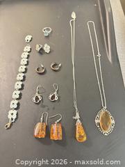 MaxSold Auction: Sterling Silver & Amber Jewelry Set — Necklace, Earrings, Bracelet, Ring - Calgary (Alberta, Canada) SELLER MANAGED Moving Online Auction - Varsville Place Nw