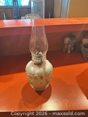 MaxSold Auction: Victorian-Style White Oil/Kerosene Lamp with Clear Chimney - Calgary (Alberta, Canada) SELLER MANAGED Moving Online Auction - Varsville Place Nw
