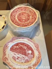MaxSold Auction: Vintage Porcelain Dinnerware Set - Red & Blue Patterns - Calgary (Alberta, Canada) SELLER MANAGED Moving Online Auction - Varsville Place Nw