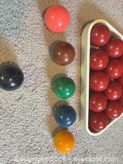 MaxSold Auction: Professional Phenolic Resin Snooker Balls Set, Standard Size - Mississippi Mills (Ontario, Canada) SELLER MANAGED Downsizing Online Auction - Rae Road