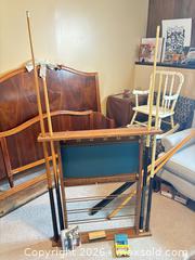 MaxSold Auction: Wood Cue Rack with 5+ Pool Cues, Chalk & Repair Kit - Mississippi Mills (Ontario, Canada) SELLER MANAGED Downsizing Online Auction - Rae Road