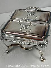 MaxSold Auction: F. B. Rogers Silverplate Chafing Dish Buffet Serving Set - Campbell (California, USA) PARTNER MANAGED Estate Sale Online Auction - Dell Avenue