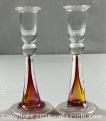MaxSold Auction: Hand Blown Artisan Glass Candlesticks from New Zealand - Campbell (California, USA) PARTNER MANAGED Estate Sale Online Auction - Dell Avenue