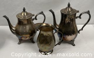 MaxSold Auction: Large Lot of Silverplate Serving Ware - Campbell (California, USA) PARTNER MANAGED Estate Sale Online Auction - Dell Avenue