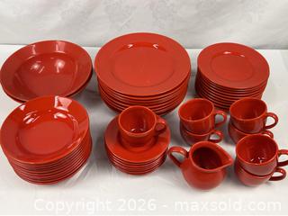 MaxSold Auction: Lot of Bright Red Dinnerware from Spain - Campbell (California, USA) PARTNER MANAGED Estate Sale Online Auction - Dell Avenue