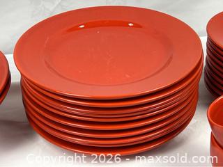 MaxSold Auction: Lot of Bright Red Dinnerware from Spain - Campbell (California, USA) PARTNER MANAGED Estate Sale Online Auction - Dell Avenue