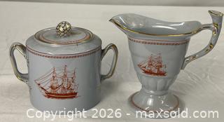 MaxSold Auction: Spode Nautical Cream and Sugar Set - Campbell (California, USA) PARTNER MANAGED Estate Sale Online Auction - Dell Avenue