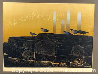 MaxSold Auction: Woodblock Print “The Watchers” Signed - Campbell (California, USA) PARTNER MANAGED Estate Sale Online Auction - Dell Avenue