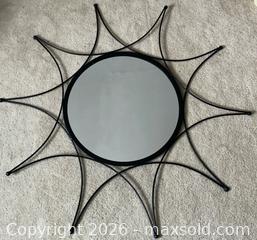 MaxSold Auction:  Atomic Style Round Black Metal Wall Mirror - Toronto (Ontario, Canada) SELLER MANAGED Estate Sale Online Auction - Magnetic Drive