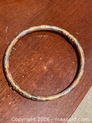 MaxSold Auction: 10K Gold Bangle Bracelet with Hinged Snap Clasp A - Toronto (Ontario, Canada) Downsizing Online Auction - Blantyre Avenue