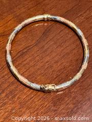 MaxSold Auction: 10K Gold Bangle Bracelet with Hinged Snap Clasp A - Toronto (Ontario, Canada) Downsizing Online Auction - Blantyre Avenue