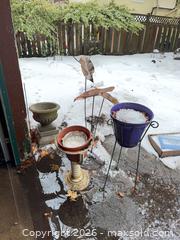 MaxSold Auction: Garden Decor Lot: Urn,  Planters, Stands, Metal Sculpture, Bird Figures B - Toronto (Ontario, Canada) Downsizing Online Auction - Blantyre Avenue