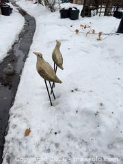 MaxSold Auction: Garden Decor Lot: Urn,  Planters, Stands, Metal Sculpture, Bird Figures B - Toronto (Ontario, Canada) Downsizing Online Auction - Blantyre Avenue