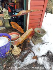 MaxSold Auction: Garden Decor Lot: Urn,  Planters, Stands, Metal Sculpture, Bird Figures B - Toronto (Ontario, Canada) Downsizing Online Auction - Blantyre Avenue