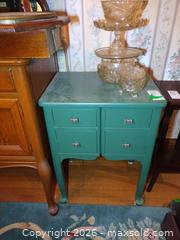 MaxSold Auction: Green Painted Wood End Table with 4 Drawers D - Toronto (Ontario, Canada) Downsizing Online Auction - Blantyre Avenue
