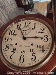 MaxSold Auction: Seth Thomas Oak Station/Schoolhouse Wall Clock B - Toronto (Ontario, Canada) Downsizing Online Auction - Blantyre Avenue