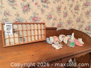 MaxSold Auction: Typesetter Drawer Wall Display, Small Ceramic Shoes and More B - Toronto (Ontario, Canada) Downsizing Online Auction - Blantyre Avenue