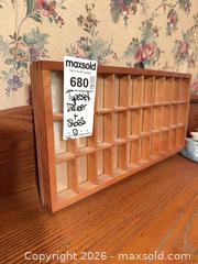 MaxSold Auction: Typesetter Drawer Wall Display, Small Ceramic Shoes and More B - Toronto (Ontario, Canada) Downsizing Online Auction - Blantyre Avenue