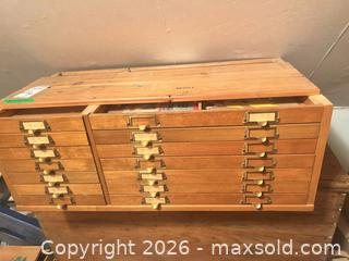 MaxSold Auction: Vintage Solid Wood 18-Drawer Card Catalog Cabinet C - Toronto (Ontario, Canada) Downsizing Online Auction - Blantyre Avenue