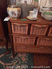MaxSold Auction: Wood Frame Cabinet with Wicker/Rattan Drawers D - Toronto (Ontario, Canada) Downsizing Online Auction - Blantyre Avenue