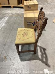 MaxSold Auction: Antique Victorian Carved Solid Wood Side Chair with Needlepoint Seat - Round Rock (Texas, USA) SELLER MANAGED Estate Sale Online Auction - Gattis School Road